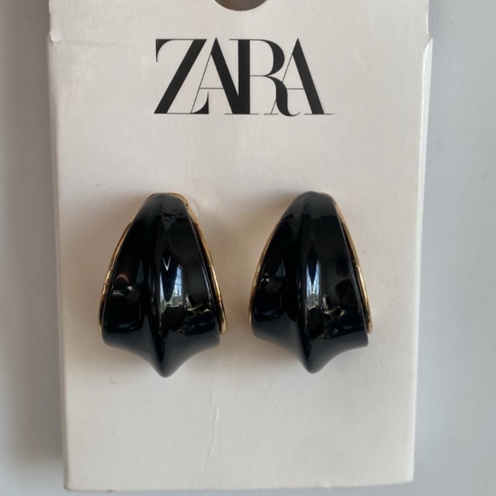 NWT Zara Resin Hoop Earrings - Picture 4 of 12